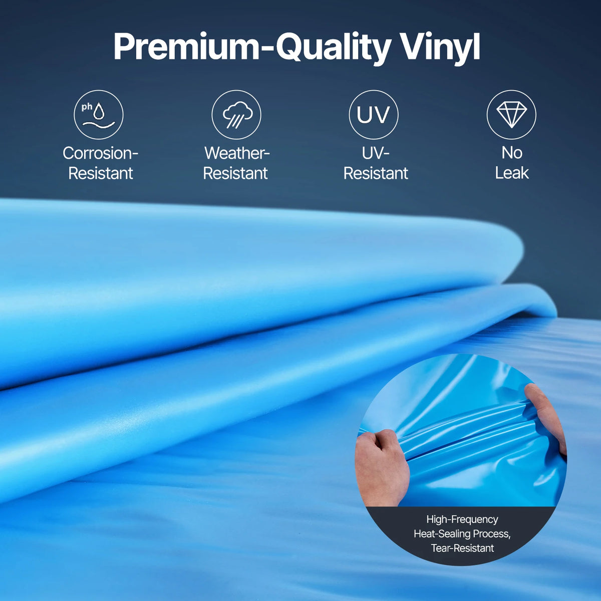 SucceBuy Swimming Pool Liner Replacement Vinyl Overlap Style