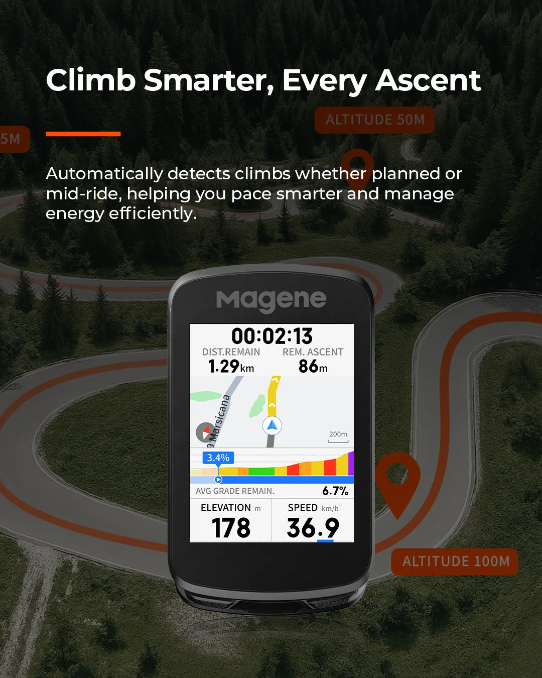 Magene C606V2 Touchscreen GPS Bike Computer Navigation Speedometer
