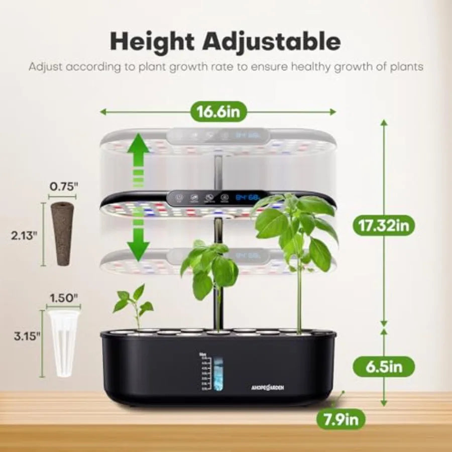 Indoor Hydroponic Herb Garden System With Full Spectrum Led Light