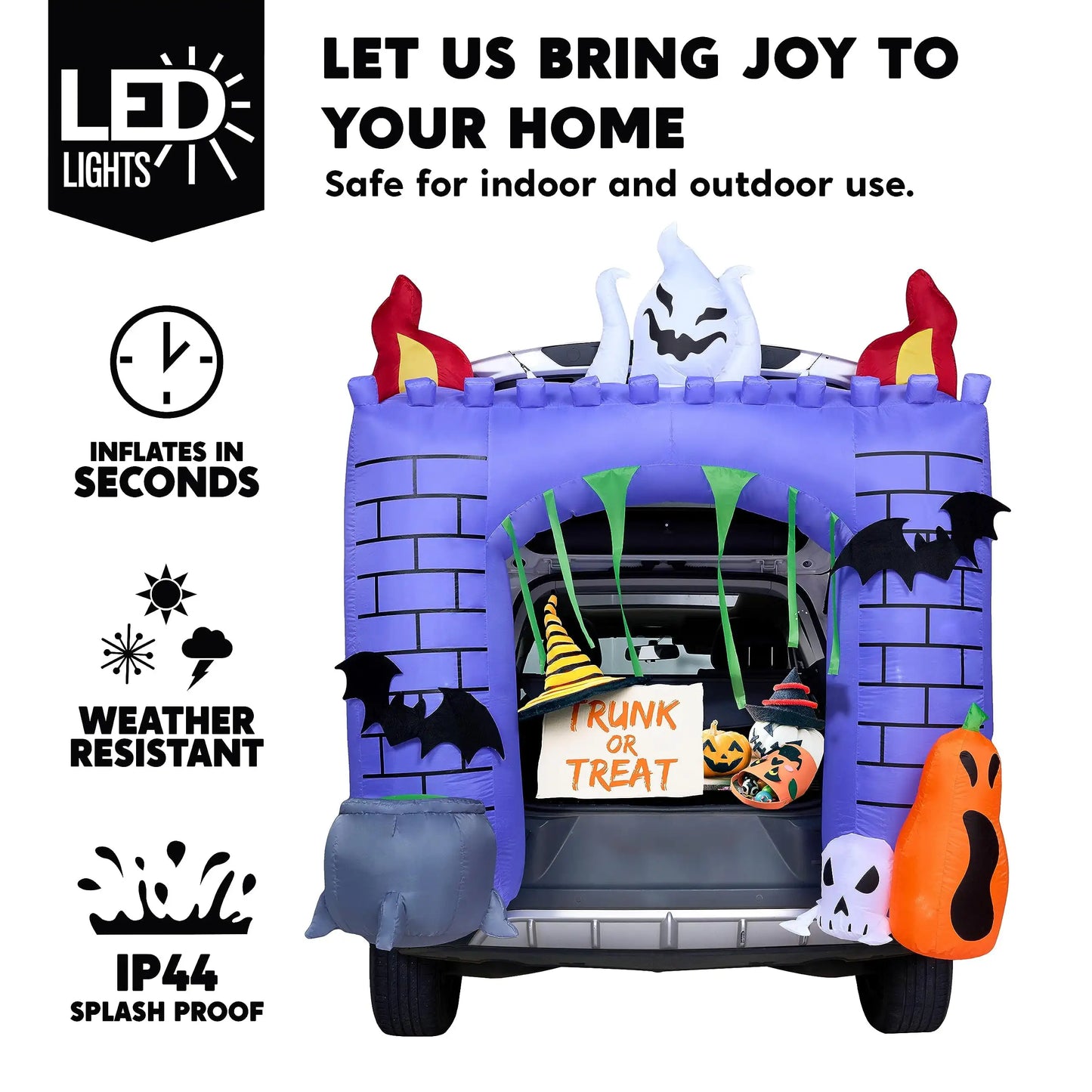 Joyfy Inflatable Haunted Castle Halloween LED Trunk Or Treat Decoration