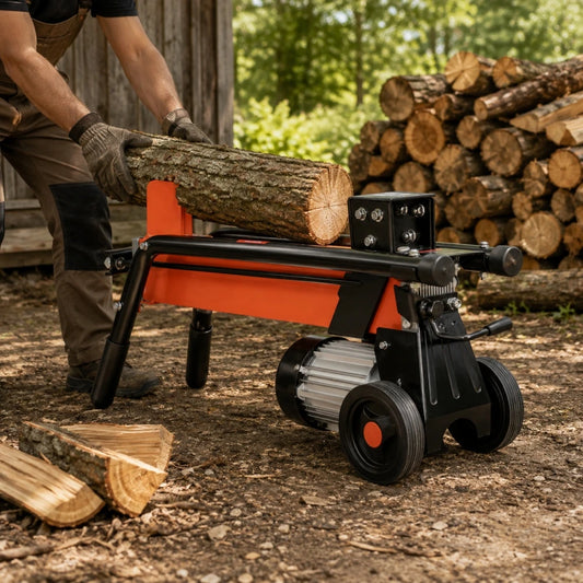 Electric Portable Log Splitter With Heavy Duty Wheels And Motor