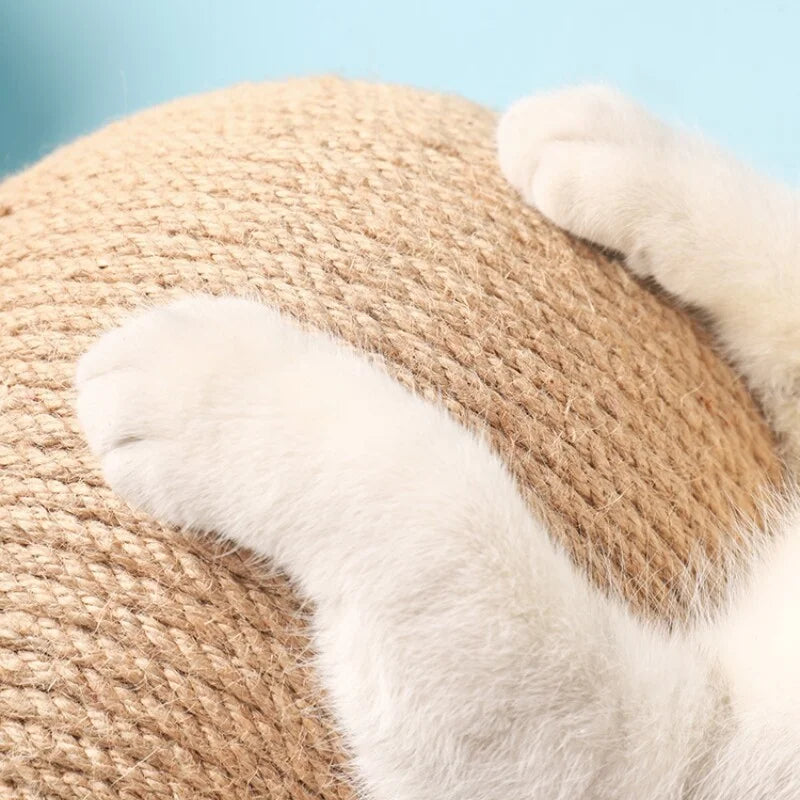 Interactive Sisal Cat Scratching Ball With Rope For Kittens