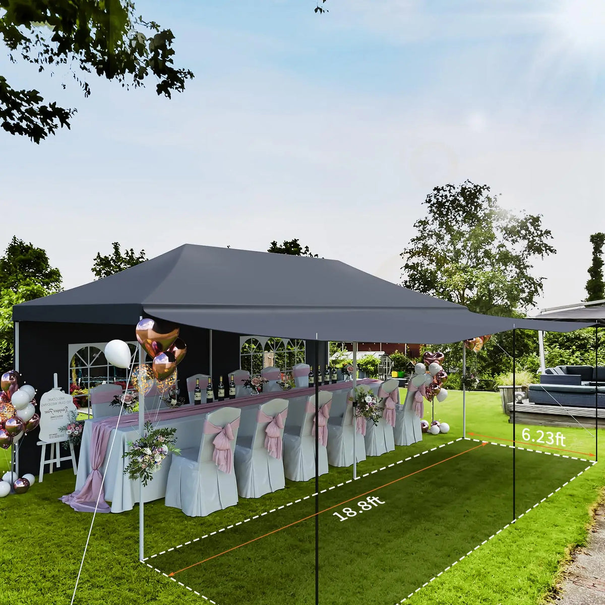 Heavy Duty Pop Up Event Tent With Five Detachable Sidewalls