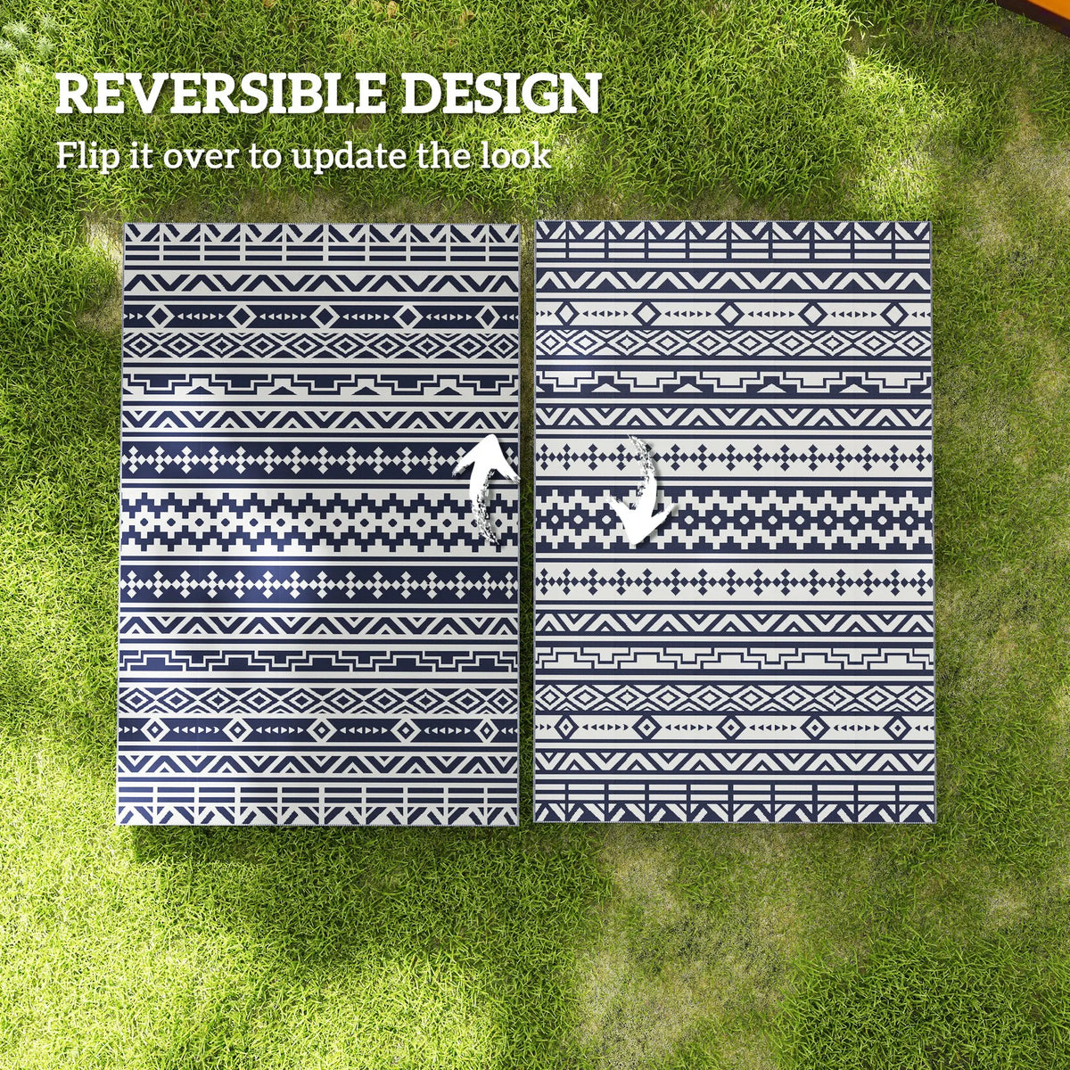 Modern Geometric Polypropylene Indoor Outdoor Area Rug