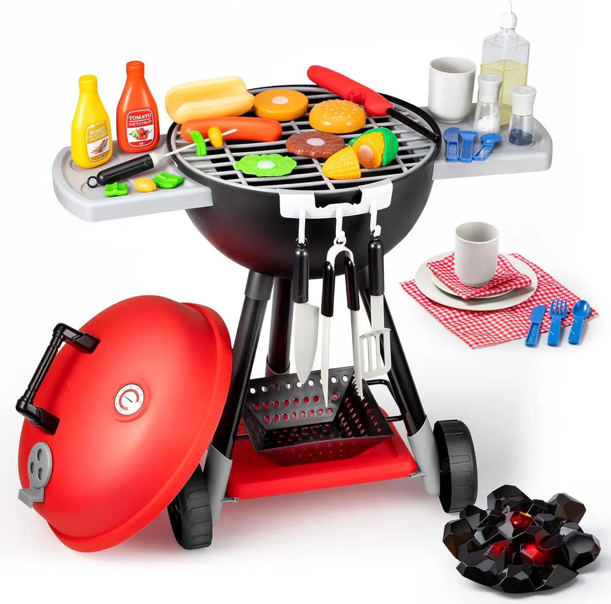 Joyfy Kids Interactive Barbecue Play Set With Kitchen Cooking Pieces