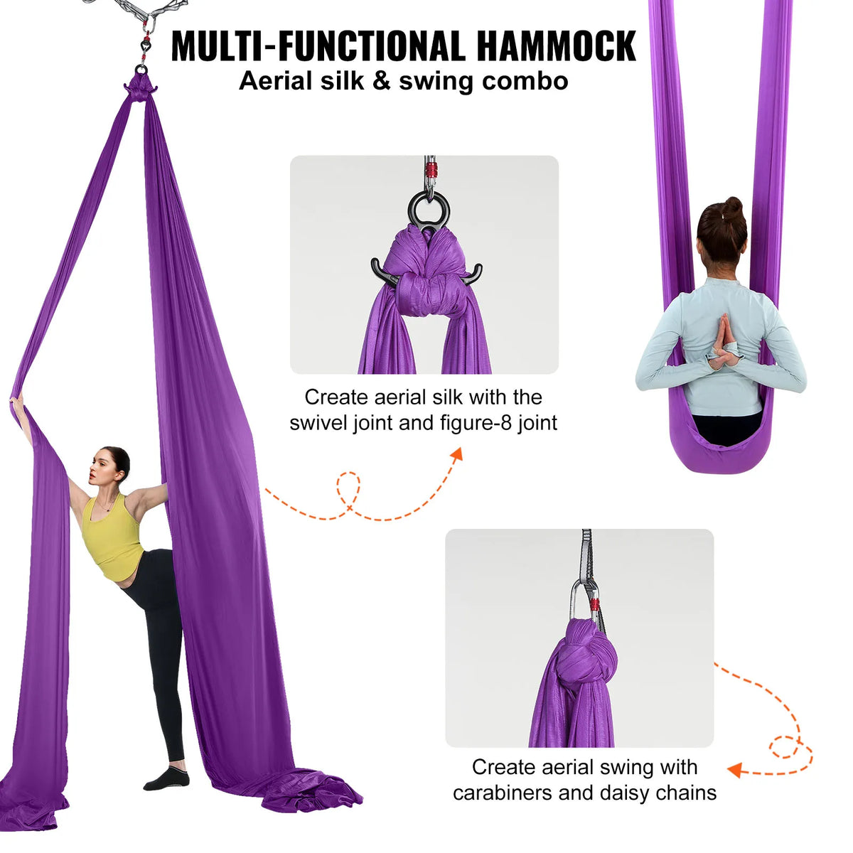 VEVOR Premium Nylon Aerial Yoga Hammock And Swing Fitness Kit