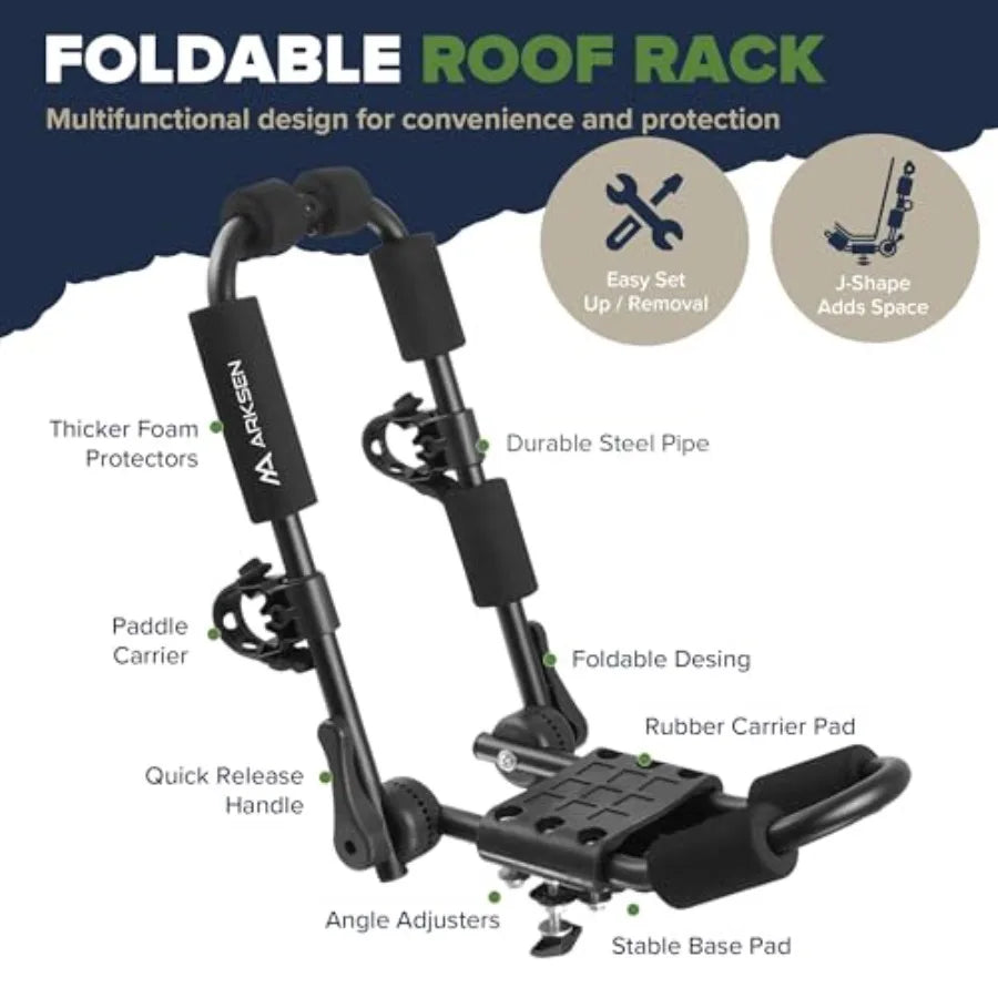 Ticify Universal Folding Kayak Roof Rack Aluminum Carrier