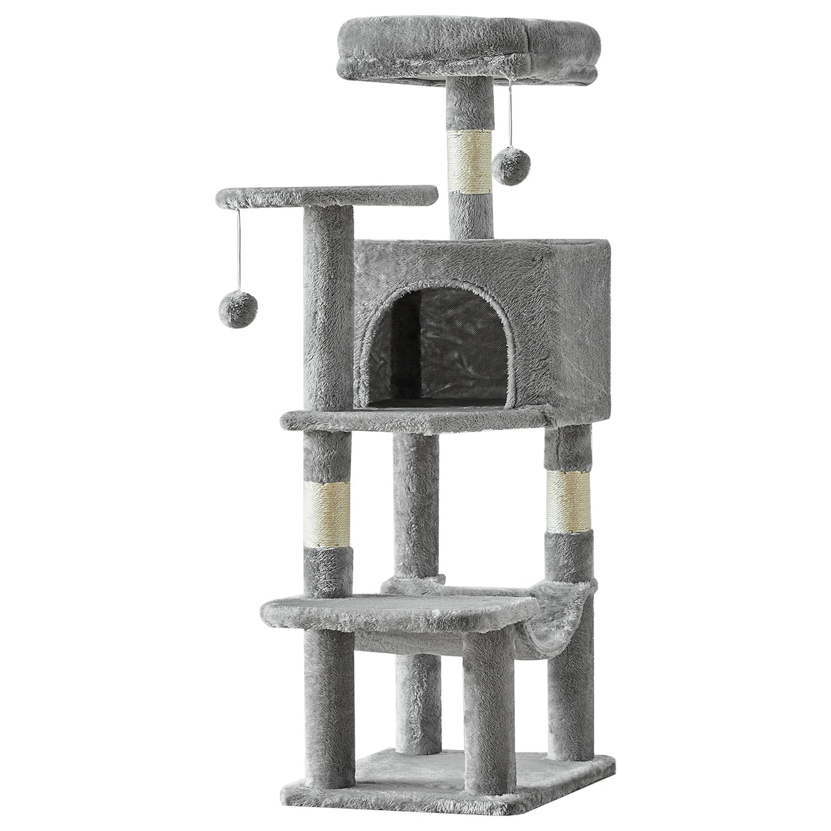 JHK Four Tier Cat Tree Featuring Sisal Posts And Hammock