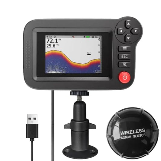 Portable Handheld Fish Finder LCD Display Transducer Kayak Fishing
