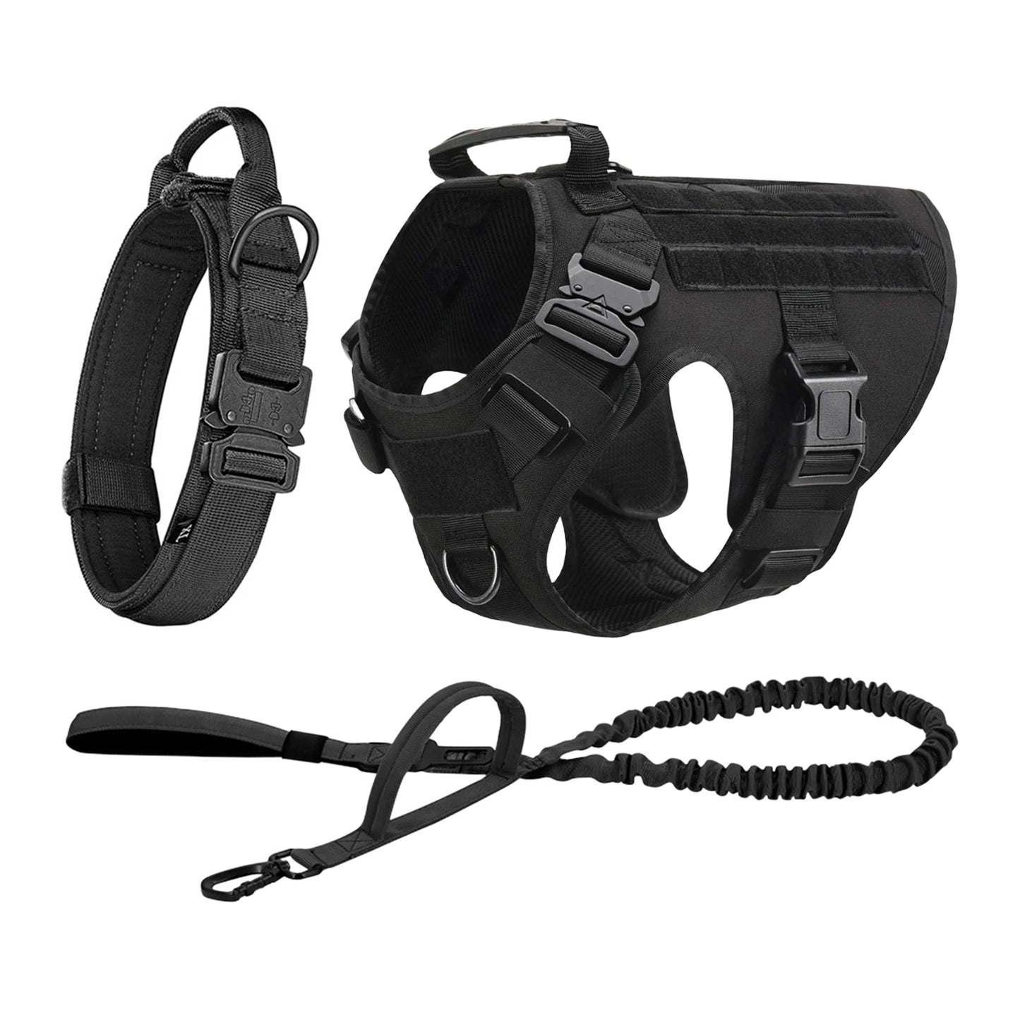 Petavel Tactical Dog Harness With Quick Release Padded Molle Vest