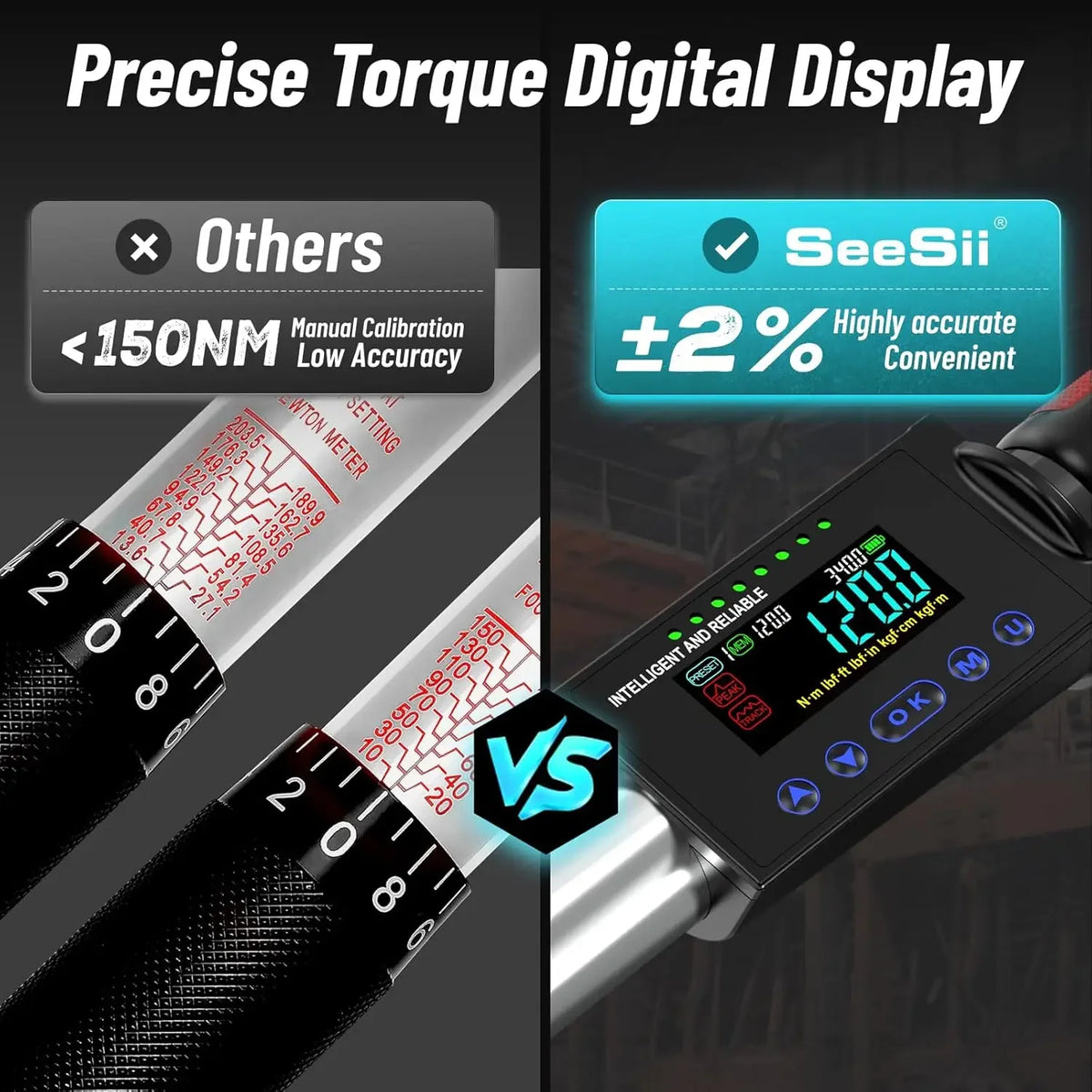 Seesii Digital Torque Wrench Electric Power Tool For Auto Repair