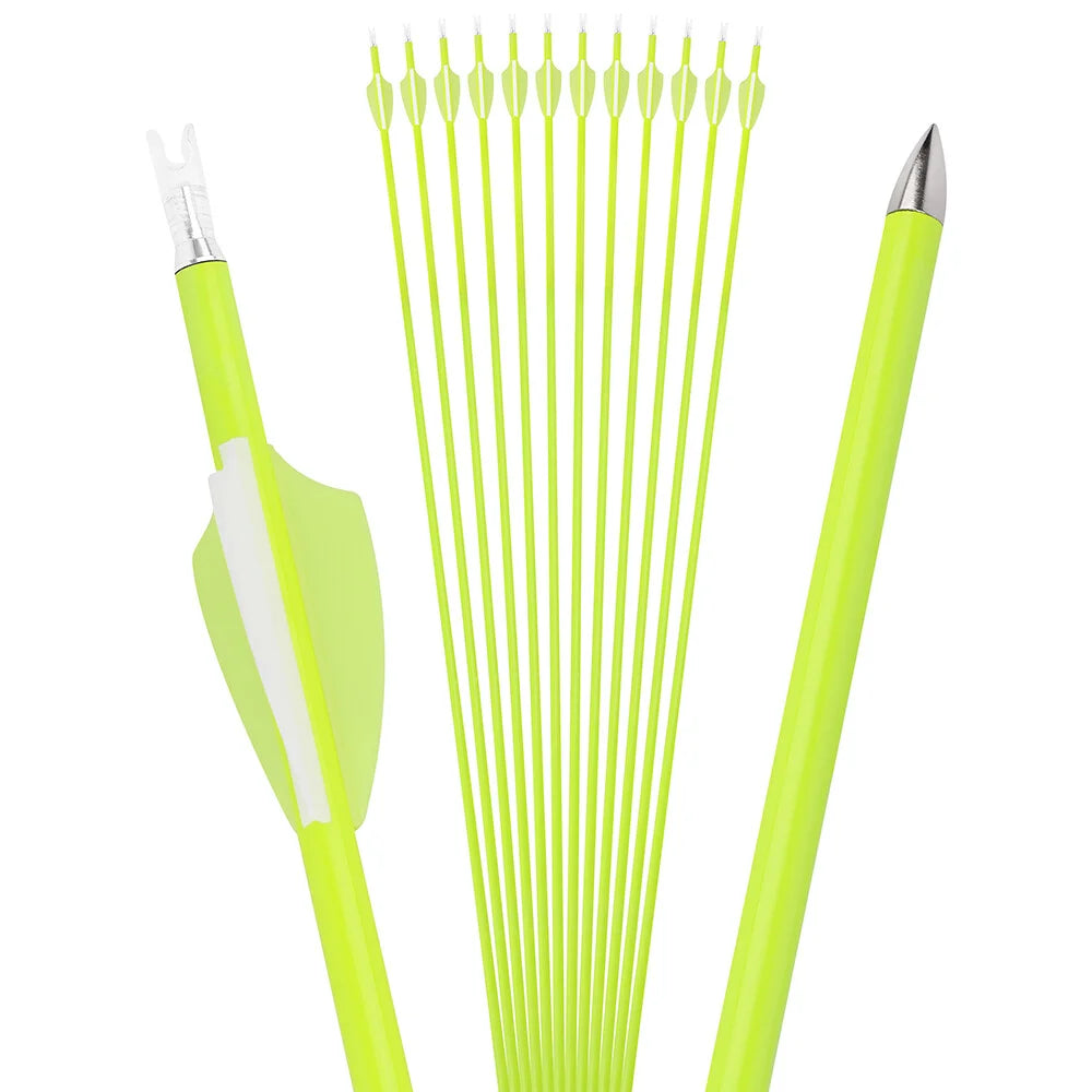 30" Carbon Archery Arrows 12 Pack Spine1500 ID4.2mm Vanes Equipment for Outdoor Shooting Training and Small Game Hunting