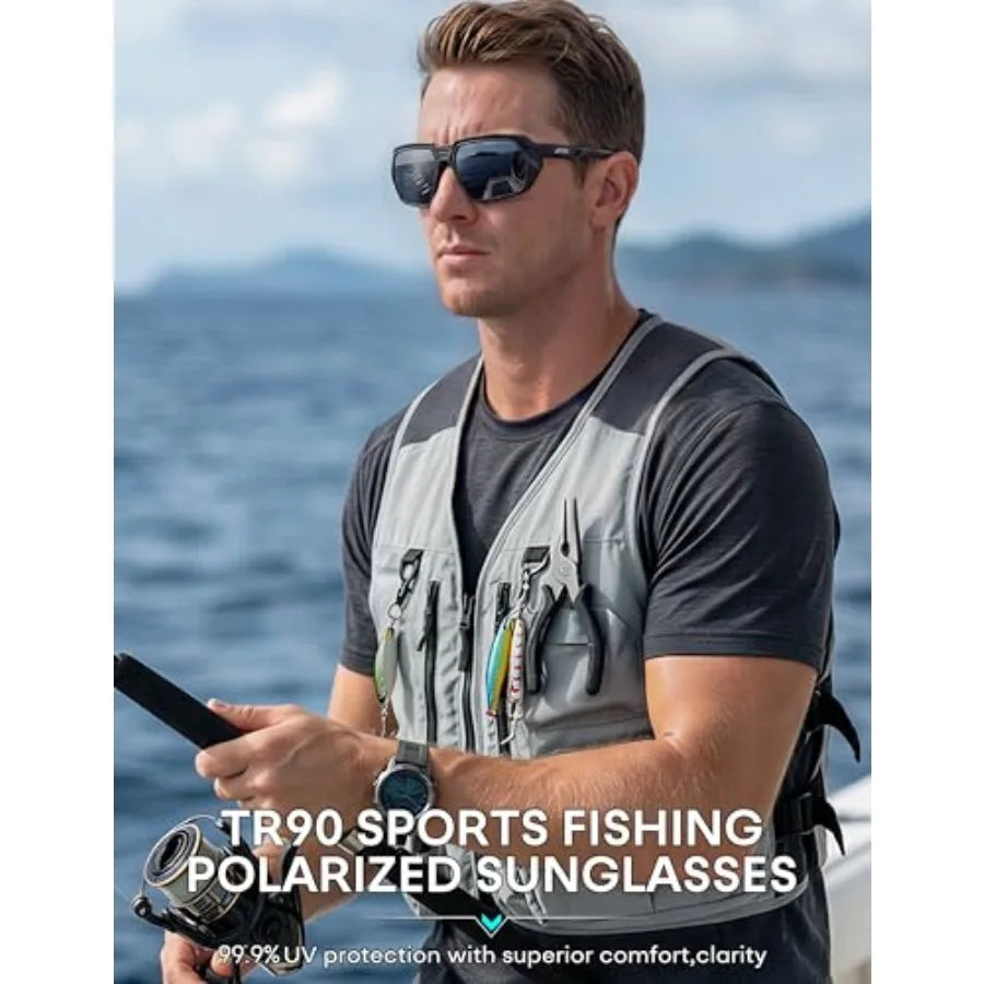 Sports Polarized Sunglasses With UV400 Protection And TR90 Frame