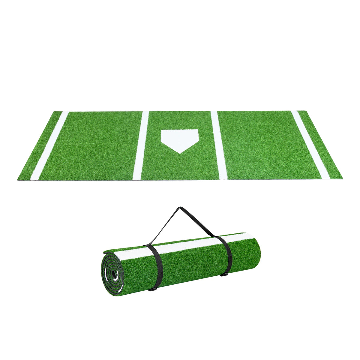 SucceBuy Portable Baseball Hitting Mat With Softball Practice Home Plate