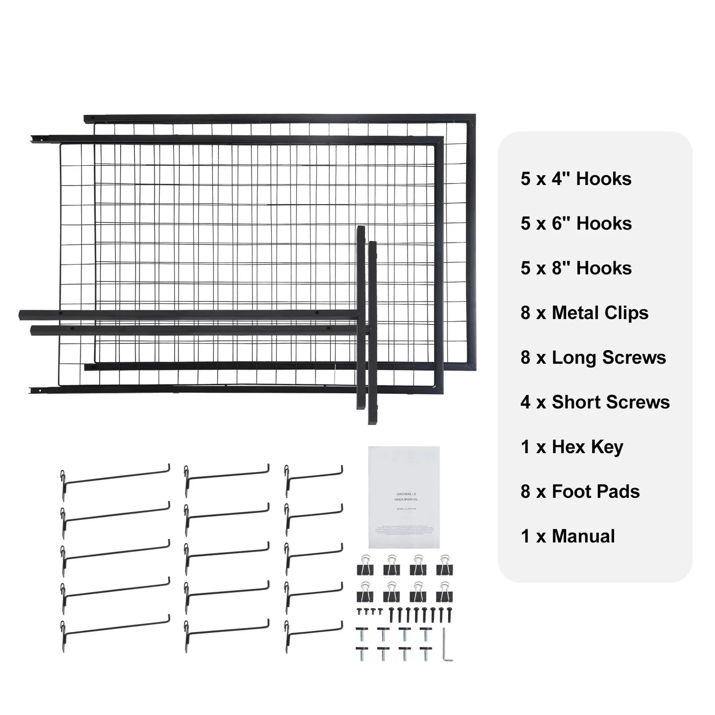 SucceBuy Double Sided Steel Grid Wall Display Rack For Retail