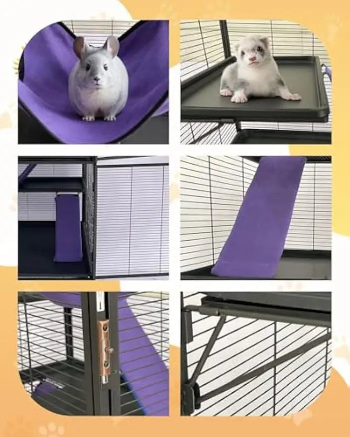 Garvee Rolling Metal Multilevel Ferret Small Animal Cage