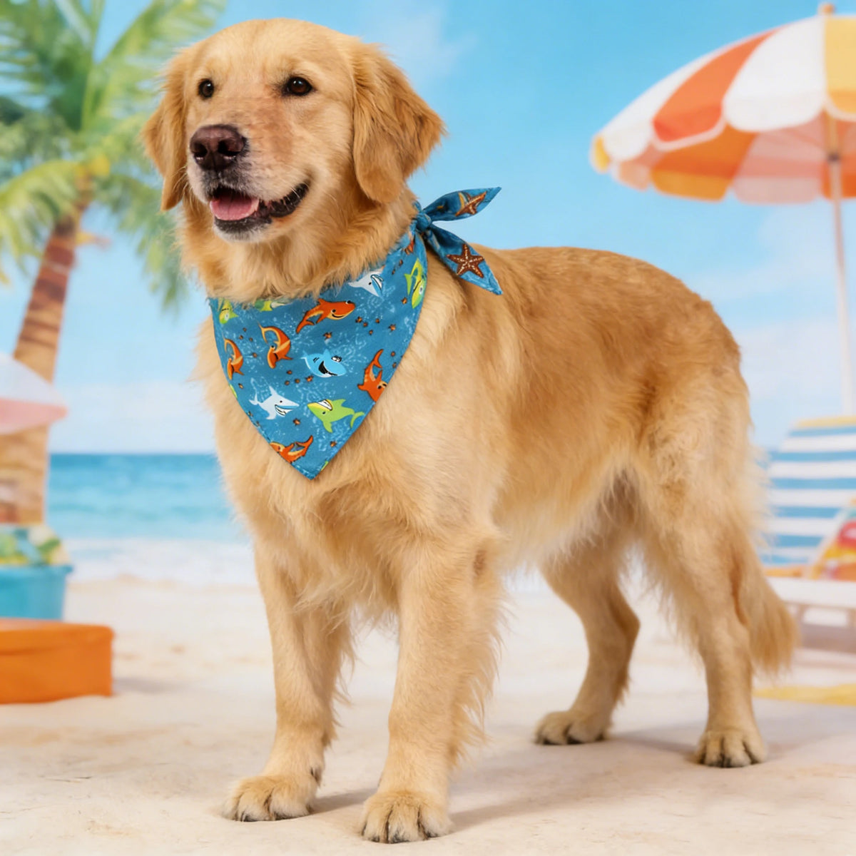 Washable Floral Fruit Dog Bandana Soft Adjustable Pet Kerchief