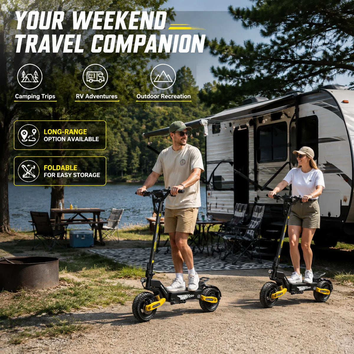 Eoeotwo 1200W Off Road Electric Scooter For Adults Foldable