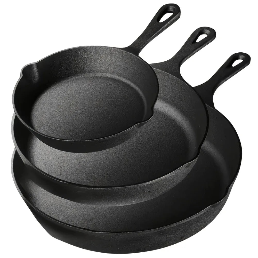 AEDG Preseasoned Cast Iron Skillet Cookware Set For Home