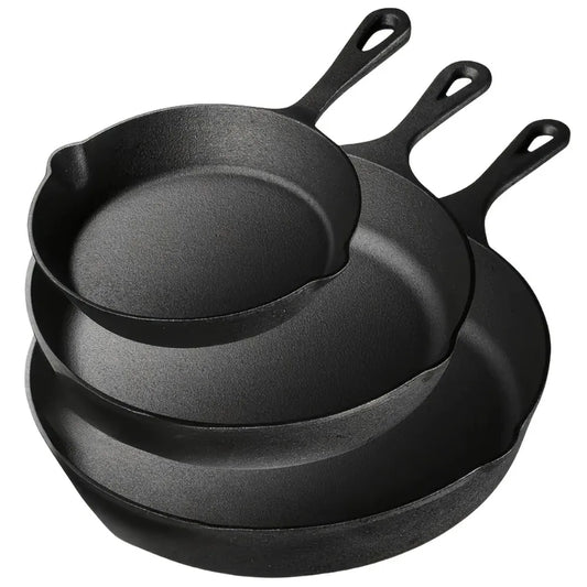 AEDG Preseasoned Cast Iron Skillet Cookware Set For Home