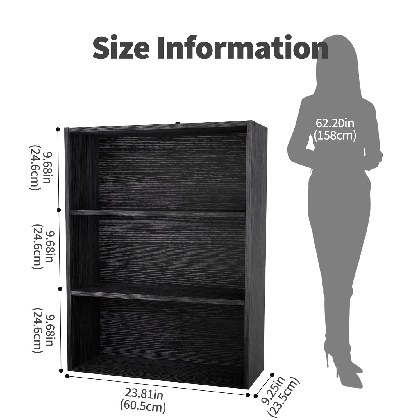 MCQ Wooden Tiered Bookshelf Storage Stand For Home Organization