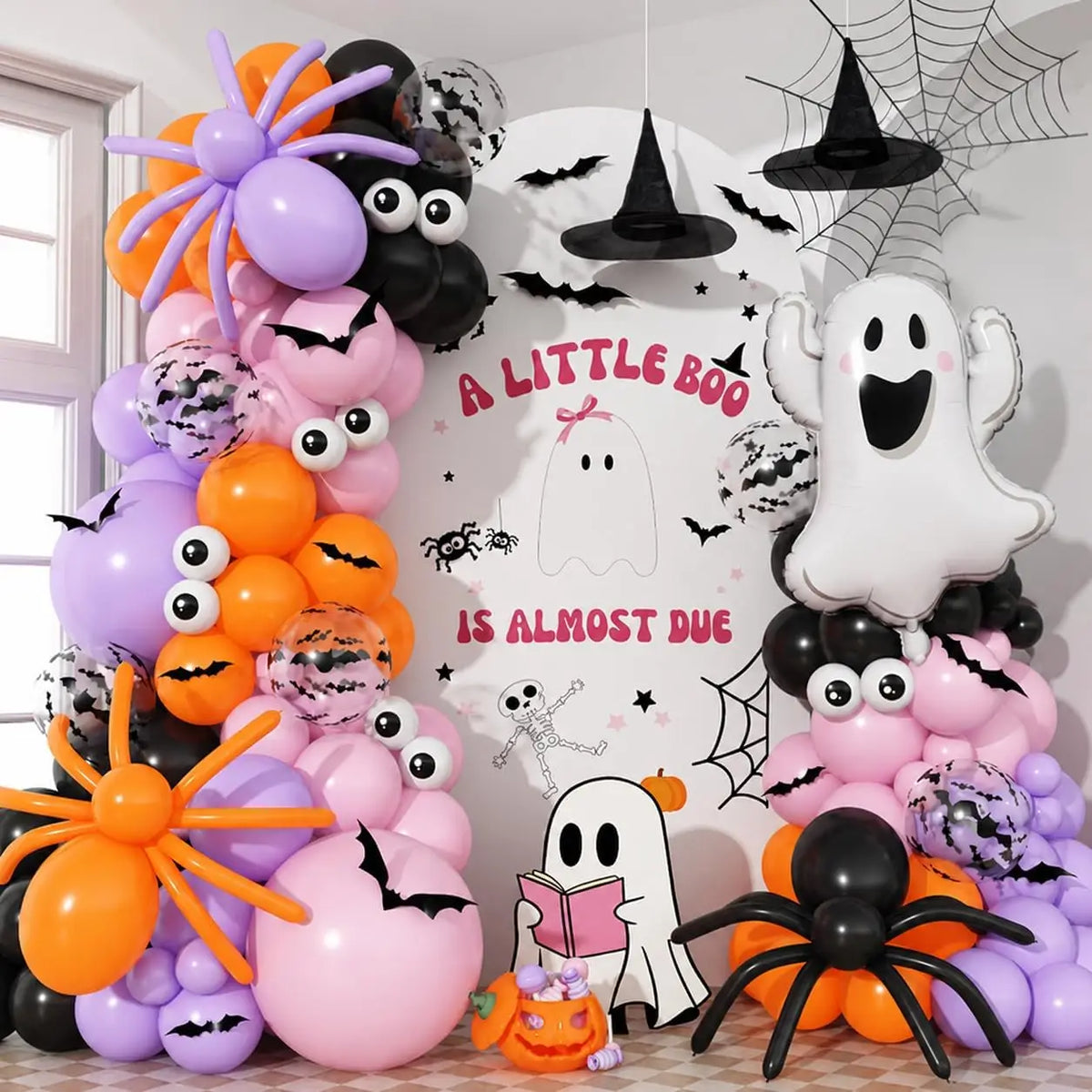 Halloween Balloon Garland Kit With BOO Foil Balloons Party Decorations