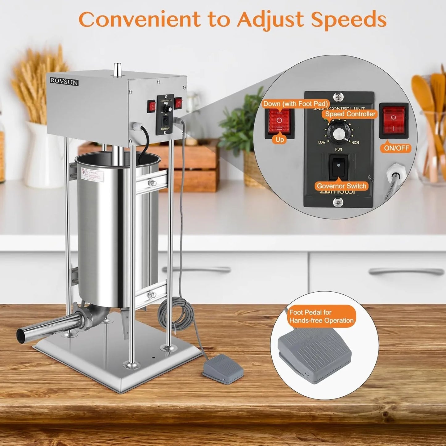 Commercial Electric Sausage Stuffer Stainless Steel Meat Maker Machine