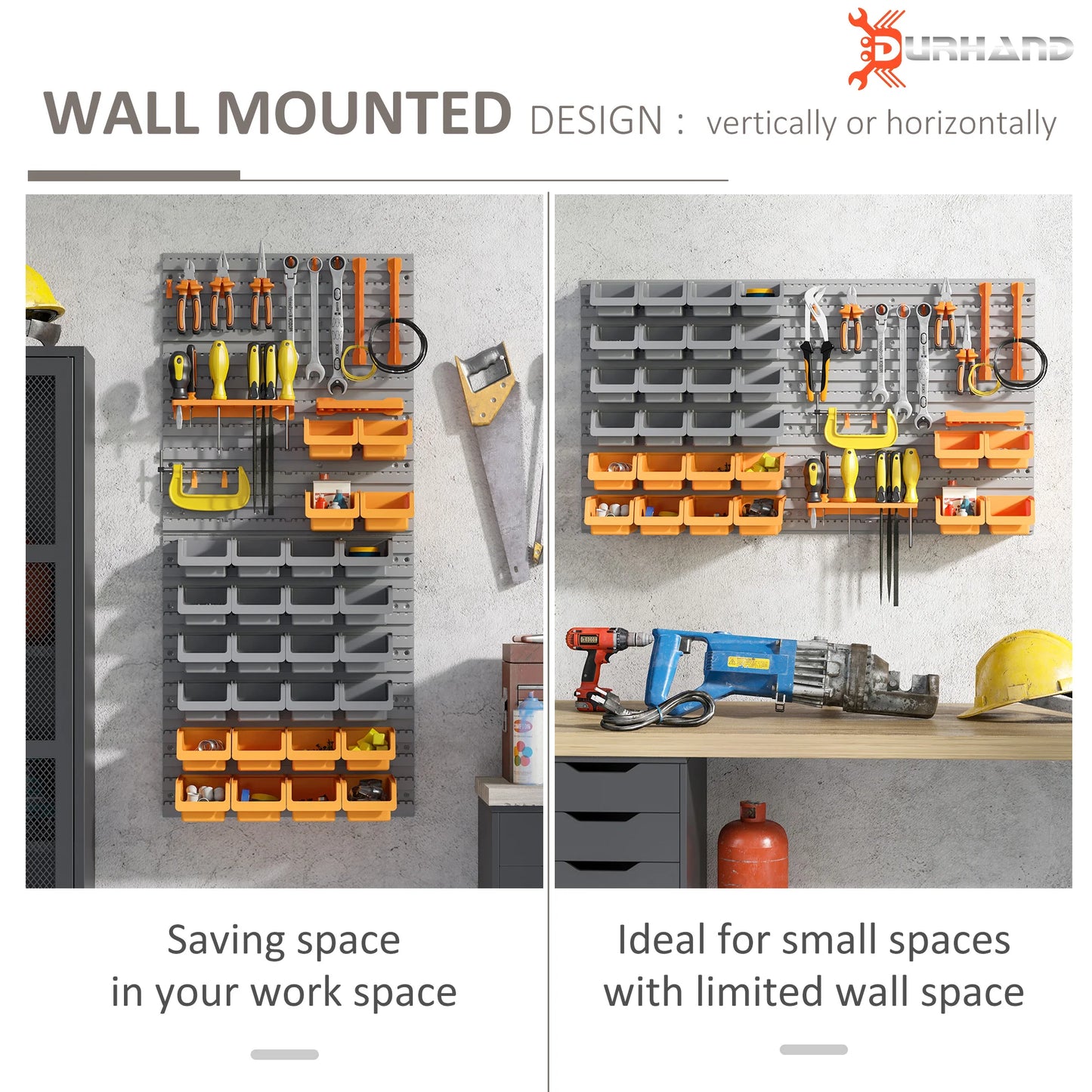Wall Mounted Pegboard Tool Storage Organizer Rack Kit
