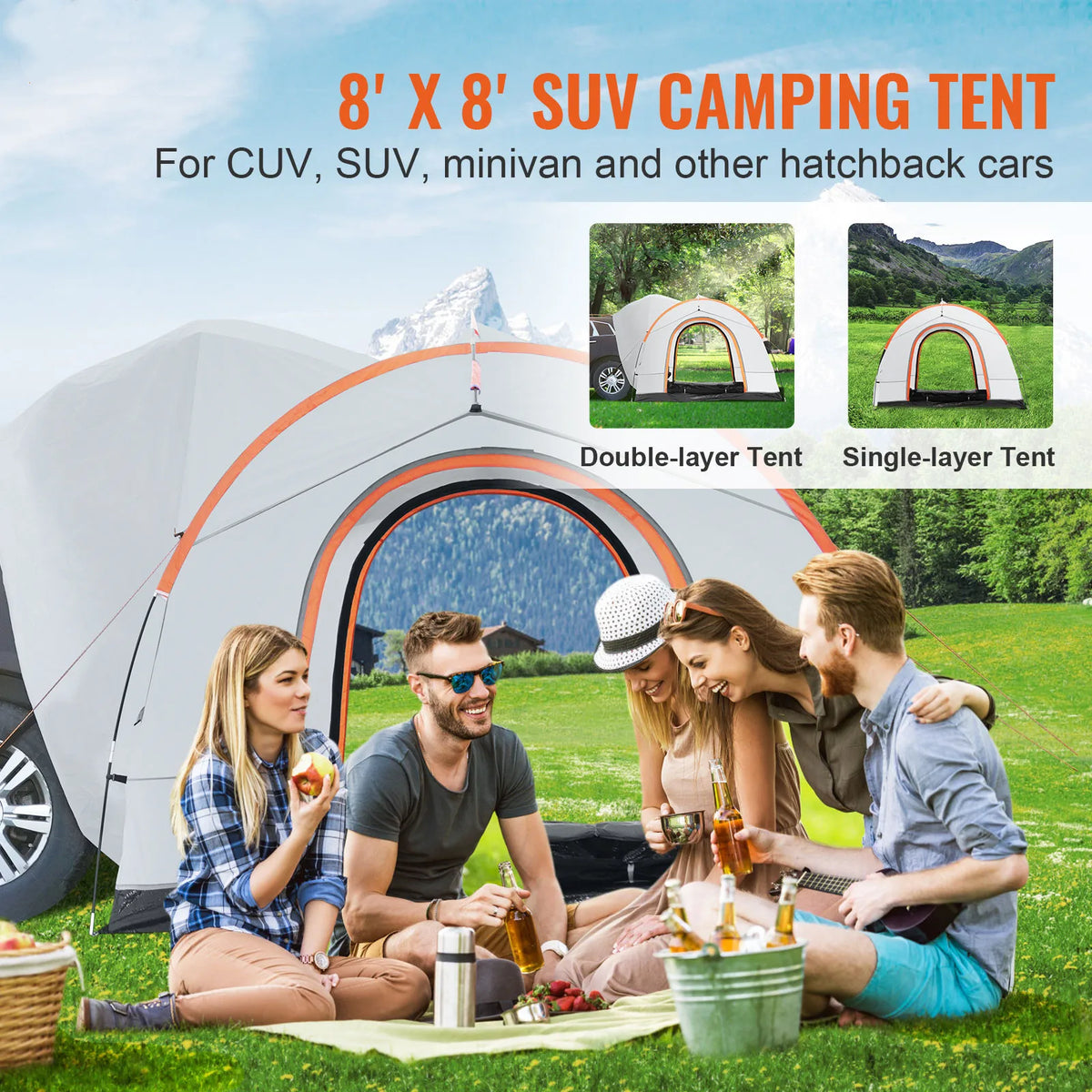 Succebuy Double Layer SUV Camping Tent With Rainproof Design