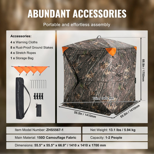 SucceBuy See Through Mesh Ground Hunting Blind For Wildlife Watching