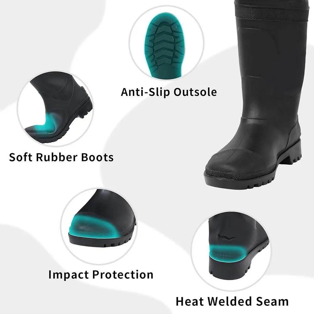 Night Cat Waterproof Fishing Waders With Bootfoot And Belt