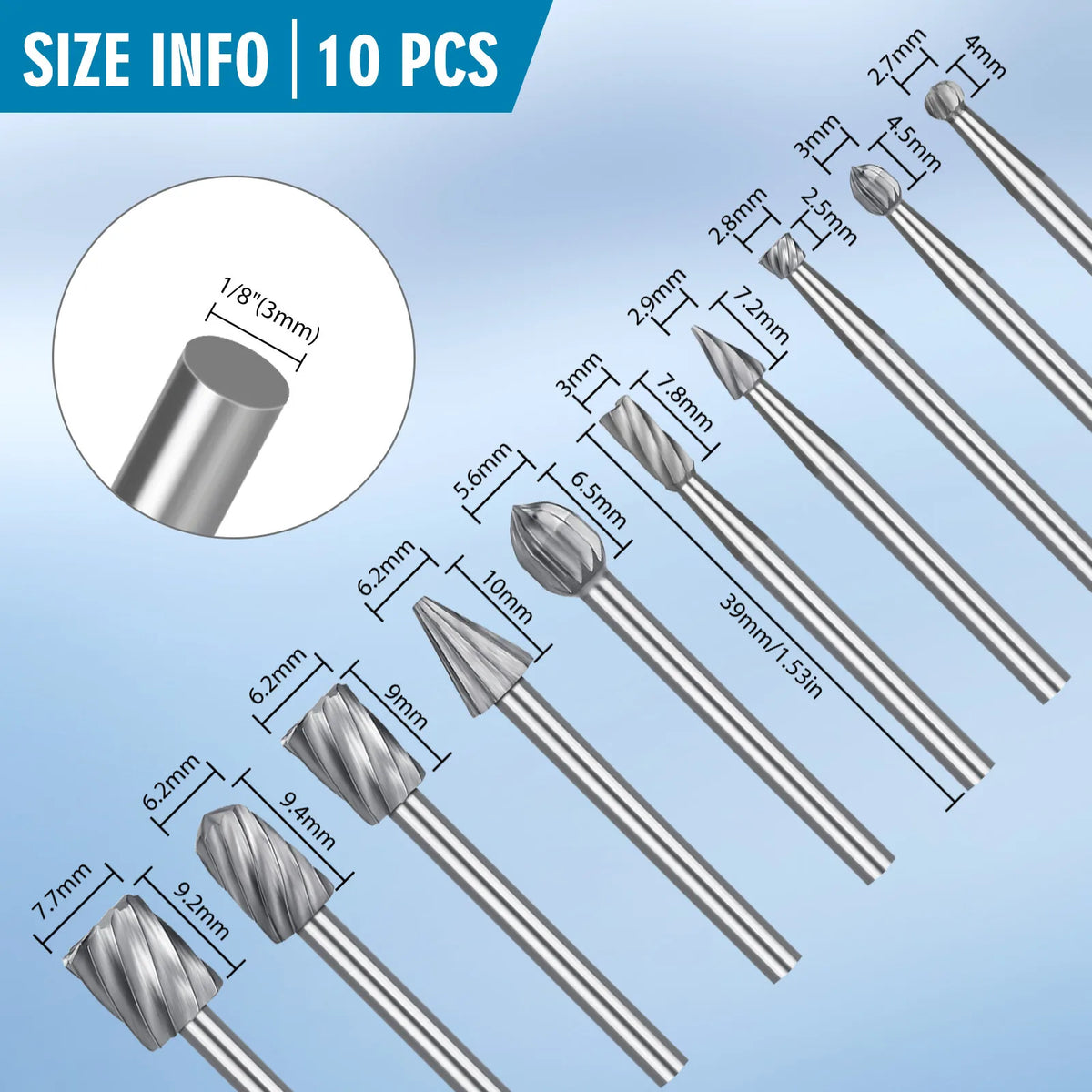 Wood Carving Engraving Drill Bits Set For Rotary Tools