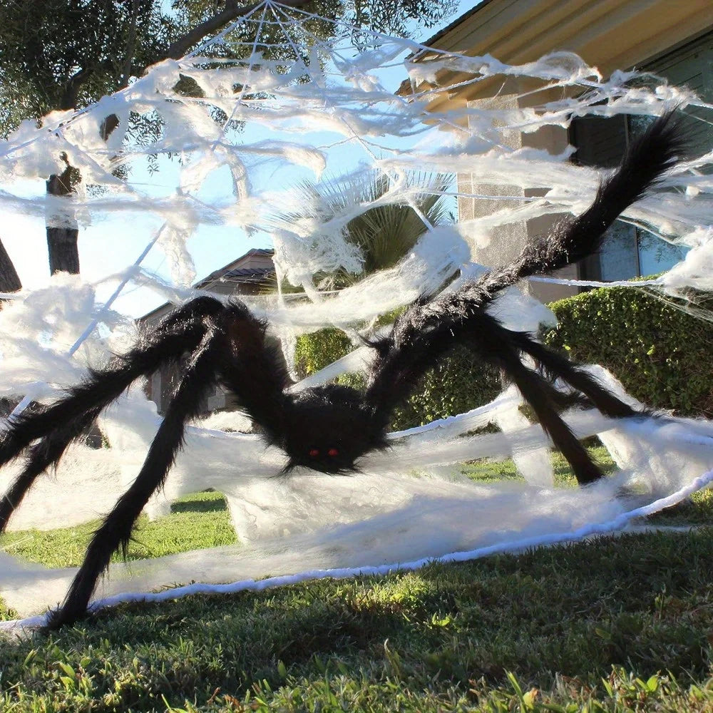 Halloween Giant Spider And Spider Web Outdoor Decor Set