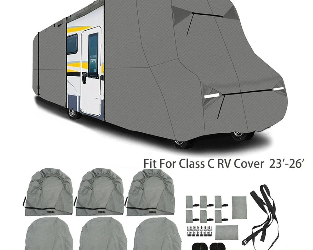 4 Layers RV Cover Storage Anti-UV For Class C Motorhome Trailer Camper 23'-26'