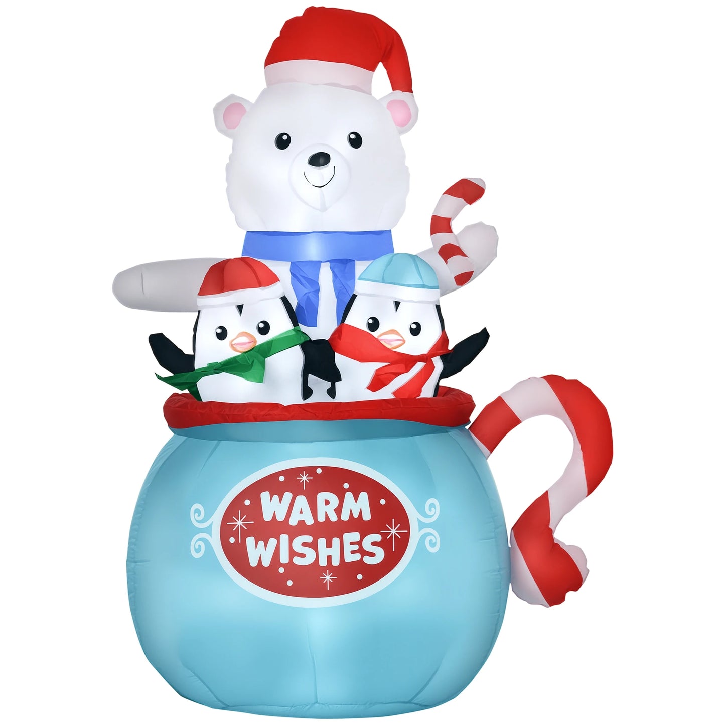 Christmas Outdoor Inflatable Polar Bear And Penguin Yard Decor