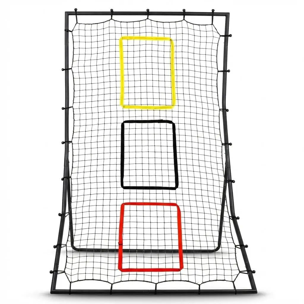 Softball Baseball Back Net - 6 x 4 Feet Rebounder for Pitching and Fielding, 3 Goal Zones