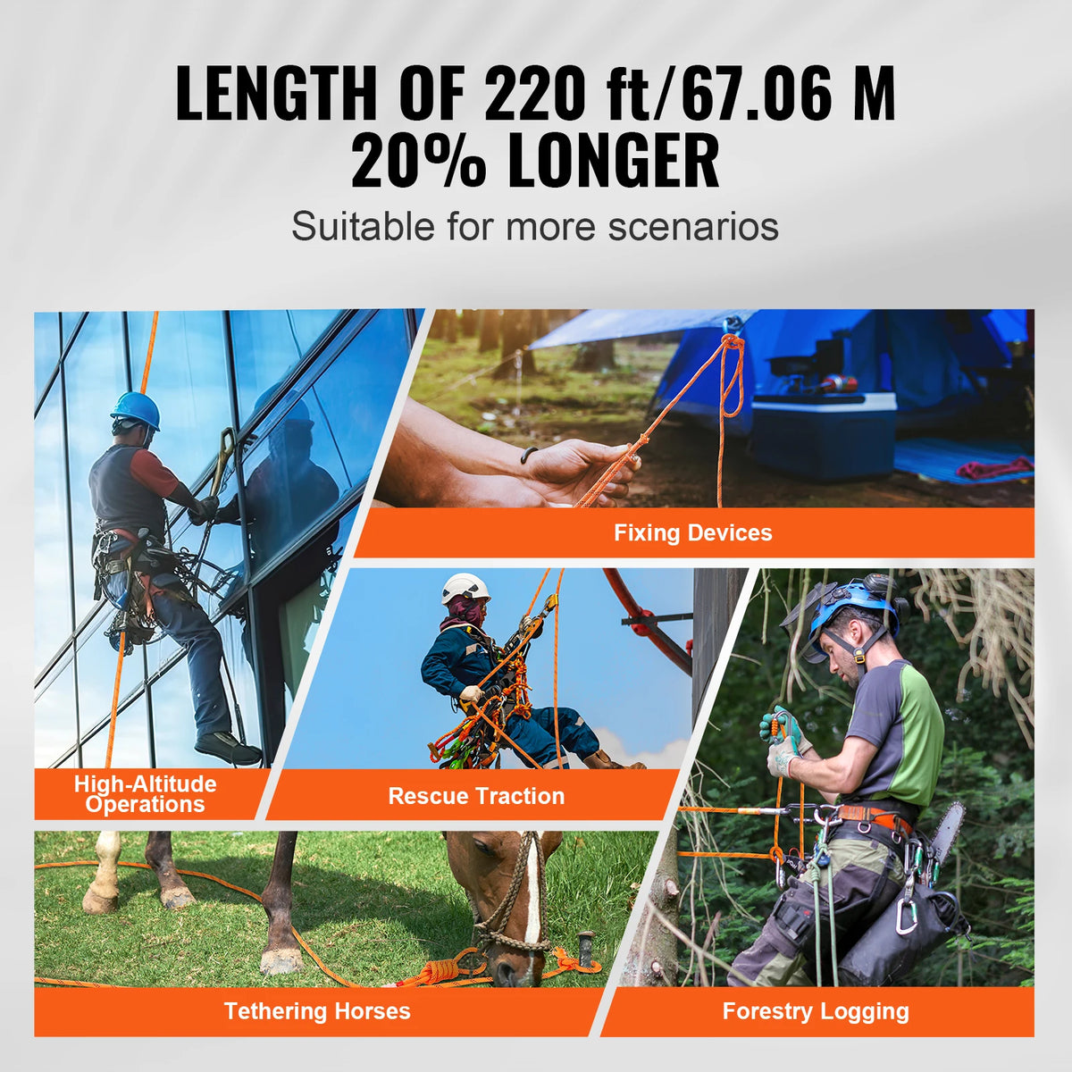 SucceBuy Dual Weave Polyester 48 Strand Heavy Duty Utility Rope