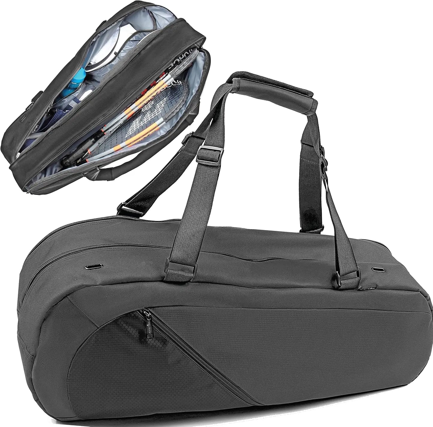Durable Tennis Racket Carrying Bag With Padded Racket Compartments