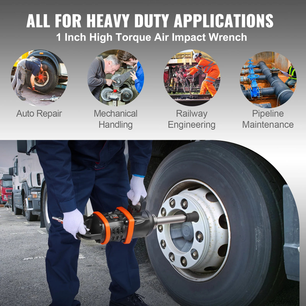 SucceBuy Heavy Duty Air Impact Wrench With Reverse Function