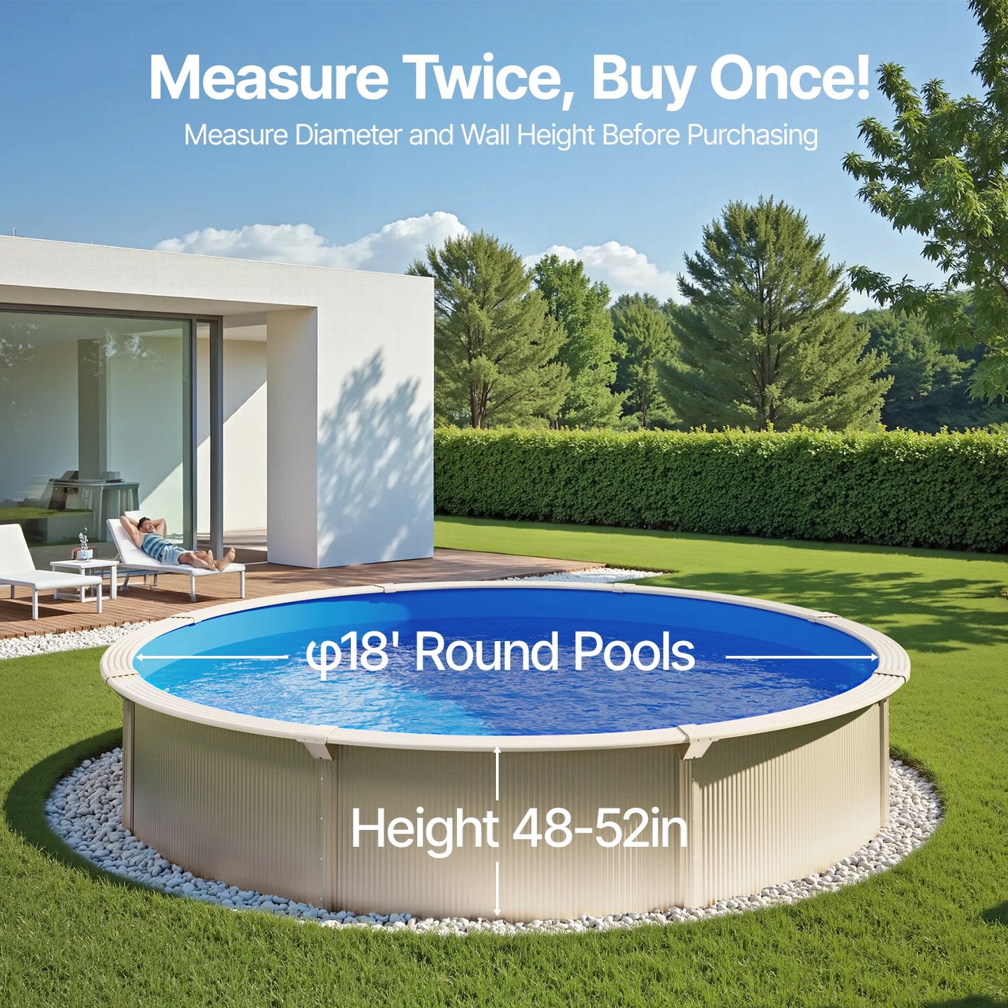 SucceBuy Swimming Pool Liner Replacement Vinyl Overlap Style