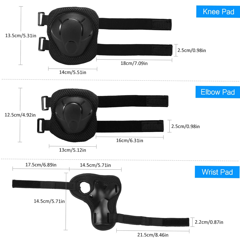 Kids Adjustable Skateboard Protective Gear Set With Helmet