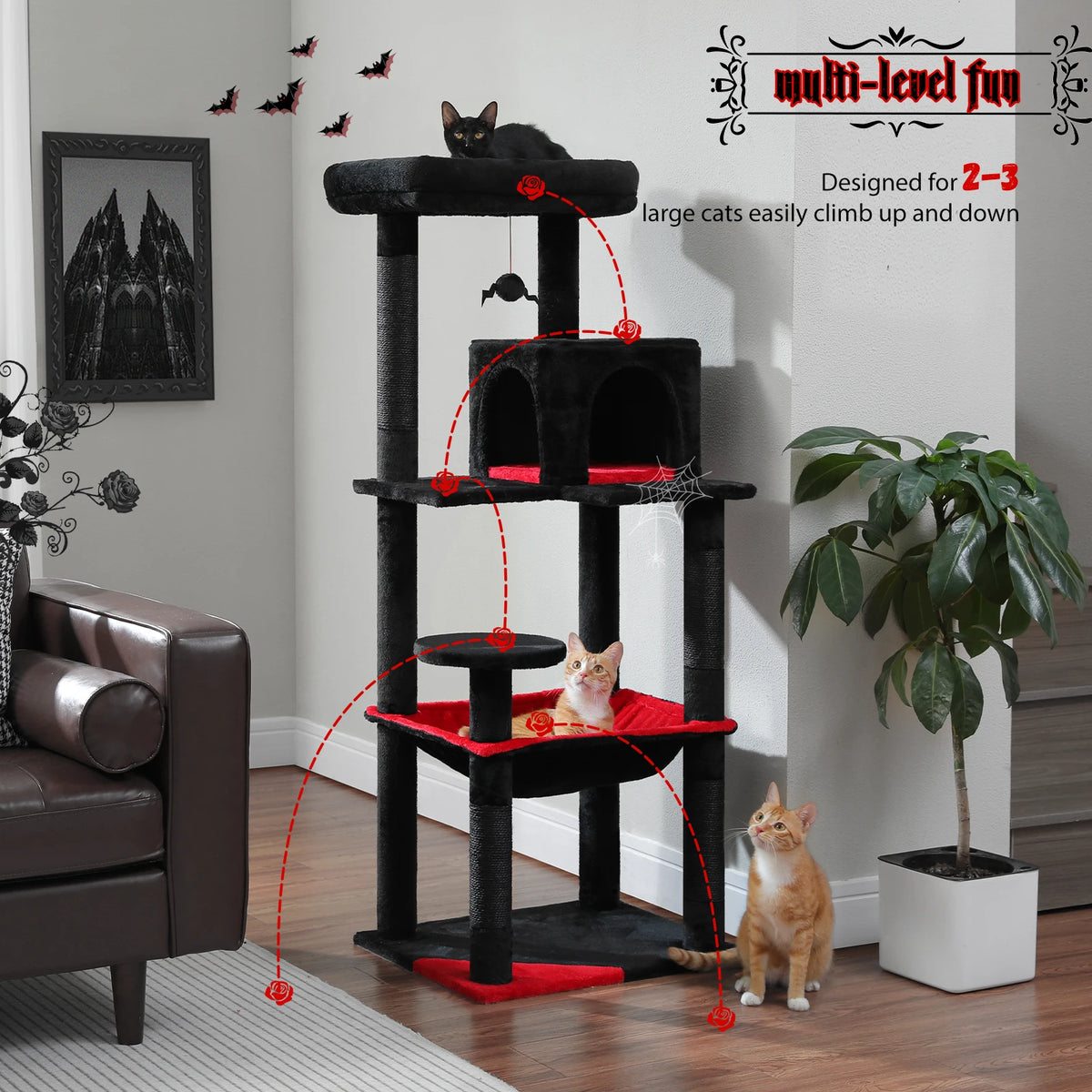 Pawz Road Gothic Cat Tree With Sisal Scratching Post Hammock