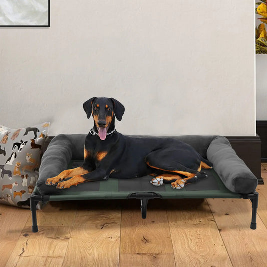 Bingopaw Elevated Cooling Dog Bed With Detachable Plush Bolster