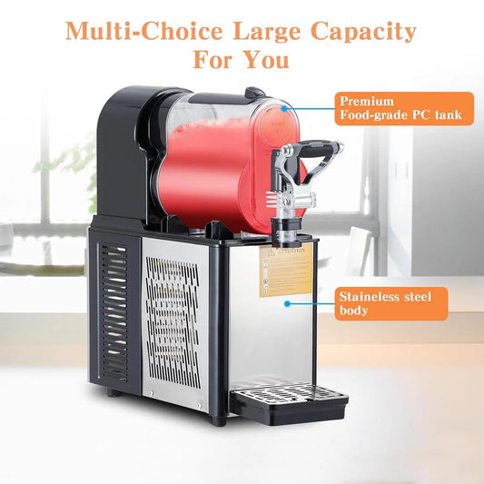 3L Commercial Slushie Machine – 300W Stainless Steel Frozen Drink Maker, Self-Cleaning, for Margaritas, Smoothies & Cocktails, Ideal for Home & Small Business Use, Black