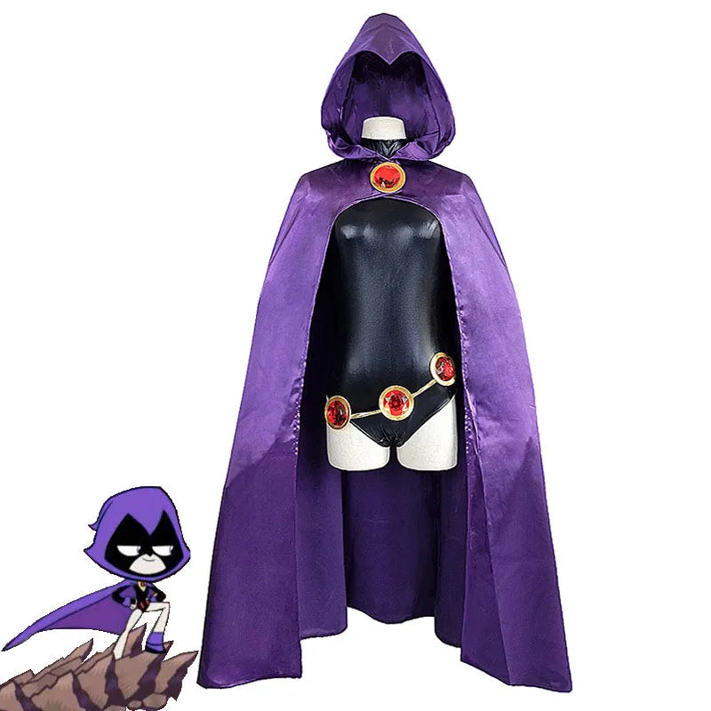 Anime Gothic Witch Cosplay Costume With Hooded Cape