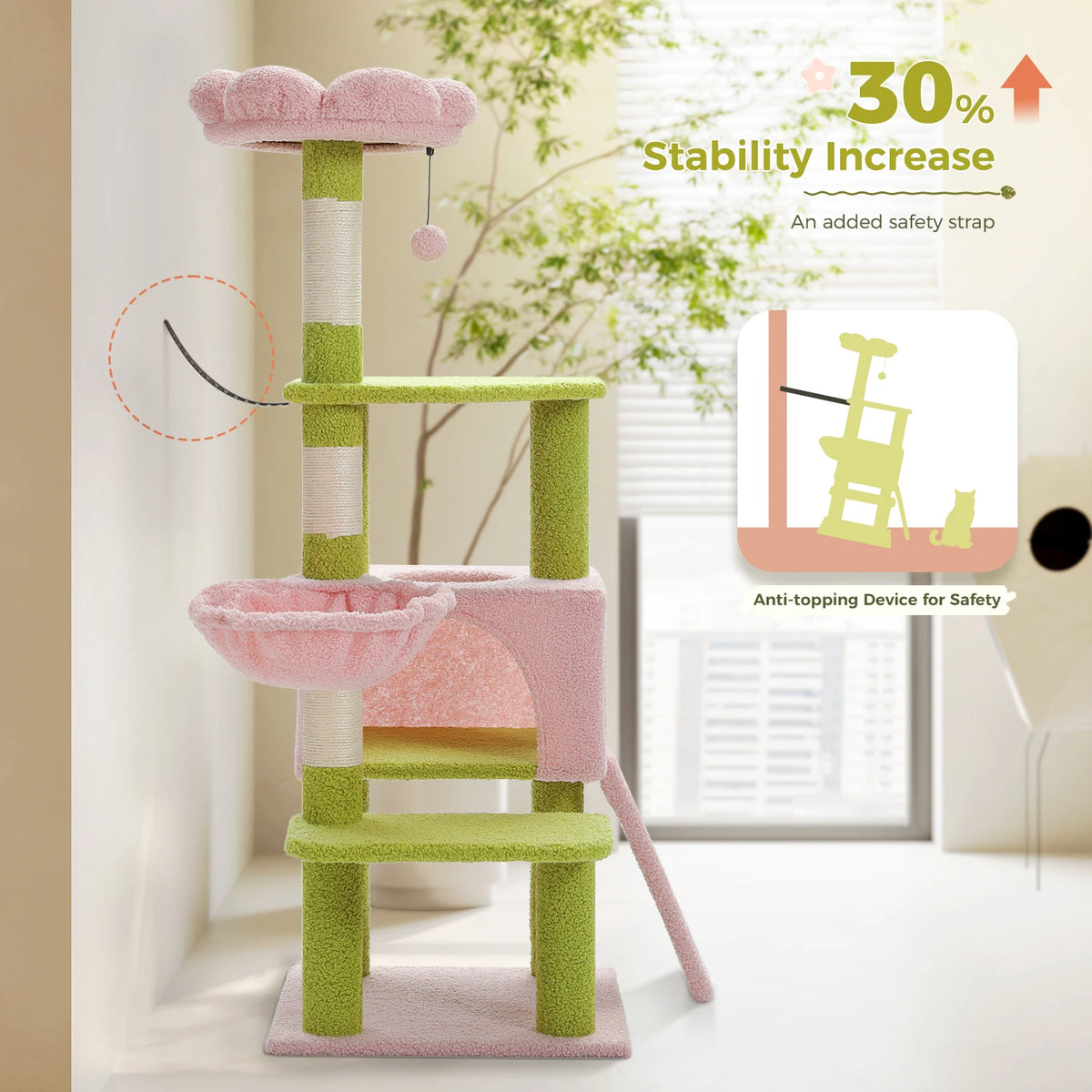 PAWZ Road Flower Cat Tree With Sisal Scratching Posts