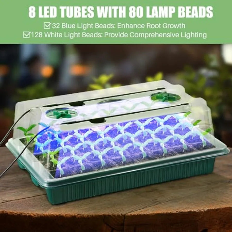 Indoor Led Grow Light Seed Starter Tray With Humidity Dome