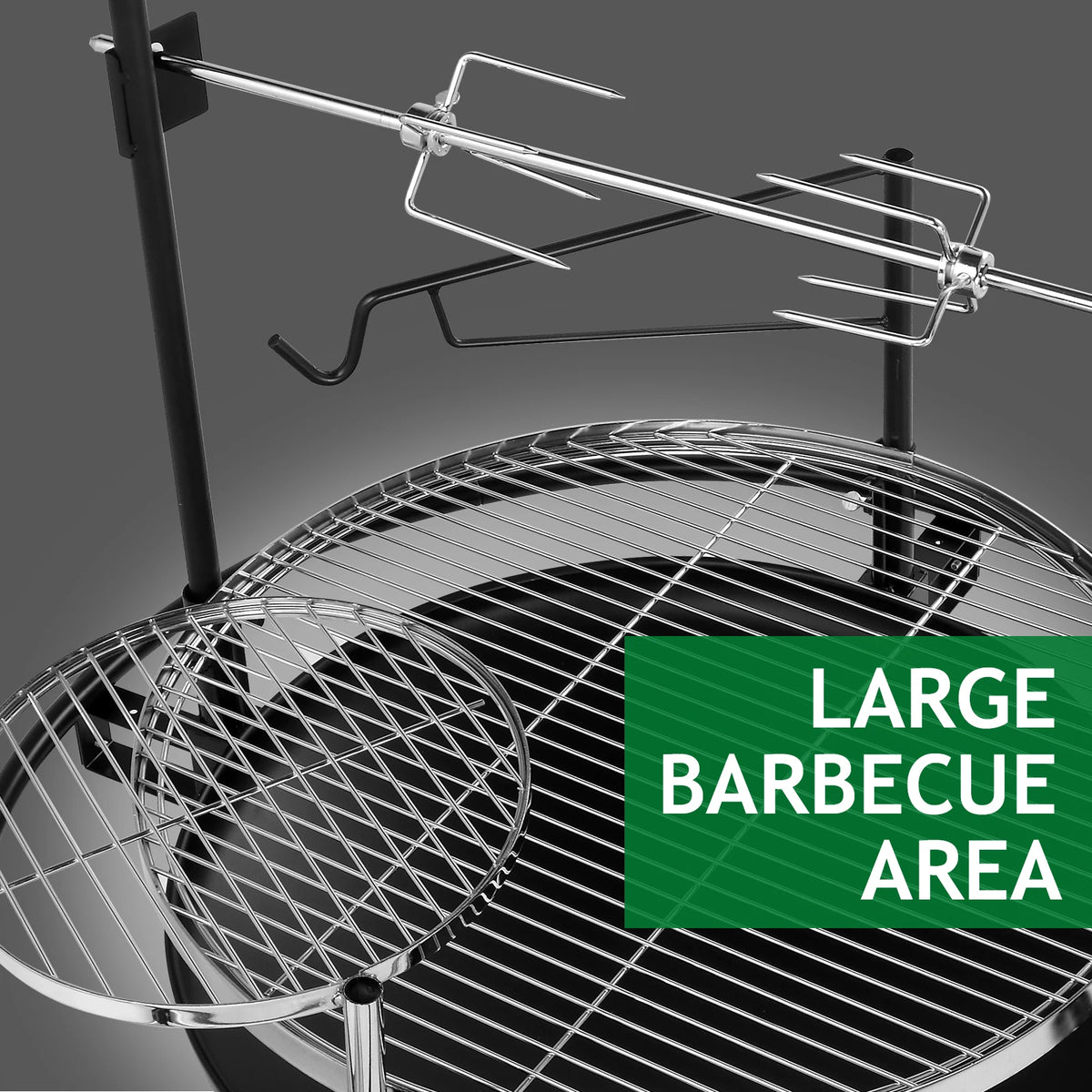85 x 85 x 108 cm Round Iron Spray Grill Black Heavy Duty Portable for Outdoor Camping BBQ Backyard Cooking