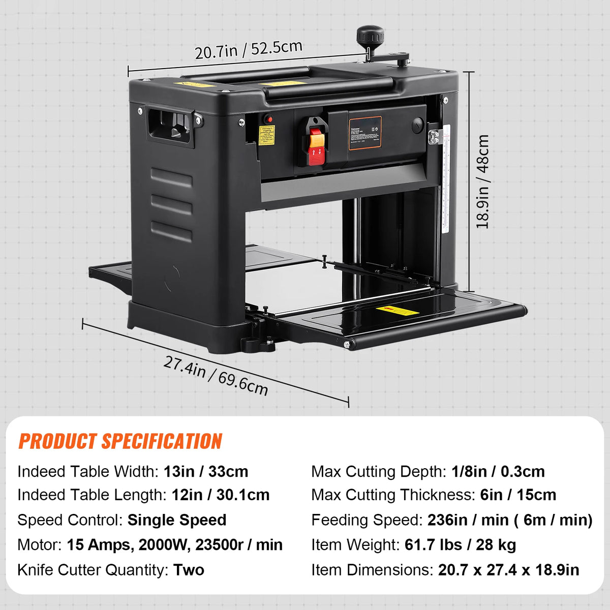 SucceBuy Benchtop Thickness Planer For Precision Woodworking