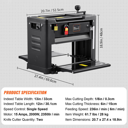 SucceBuy Benchtop Thickness Planer For Precision Woodworking